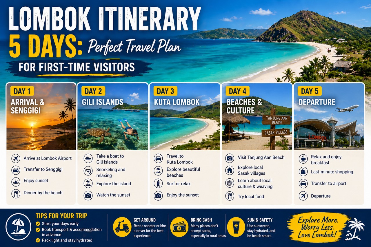 Lombok Itinerary 5 Days: Perfect Travel Plan for First-Time Visitors
